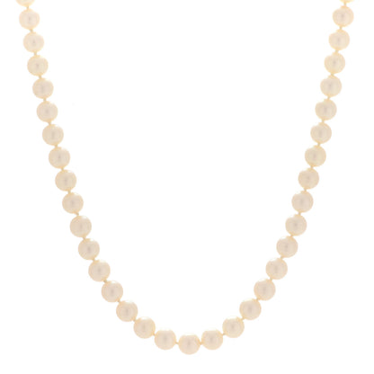 Mikimoto 18K White Gold Akoya Pearl 6-6.5mm Strand Necklace 16" 1 of 7