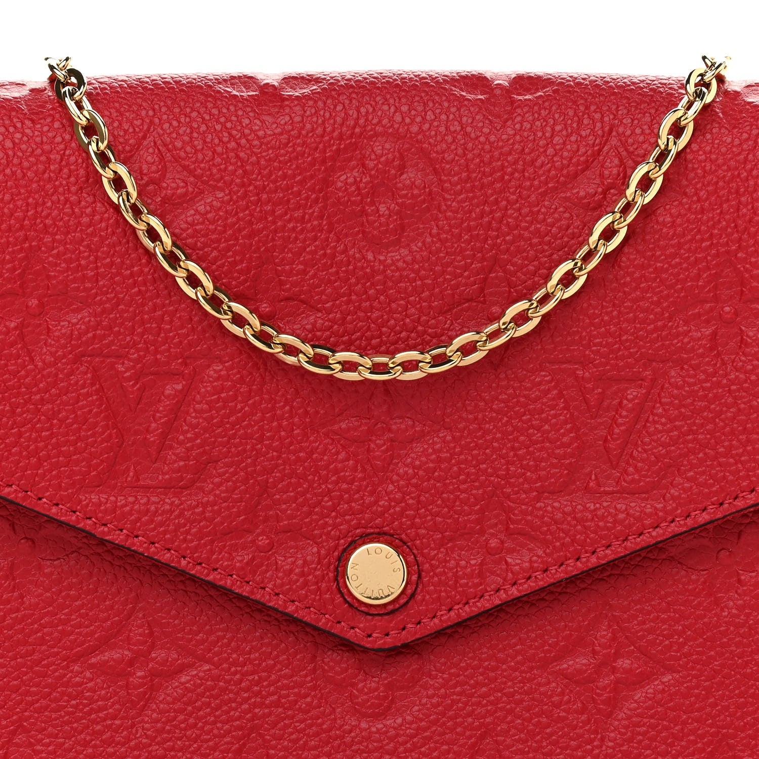 Louis Vuitton Empreinte Pochette Felicie Chain Wallet Scarlet 7 of 9