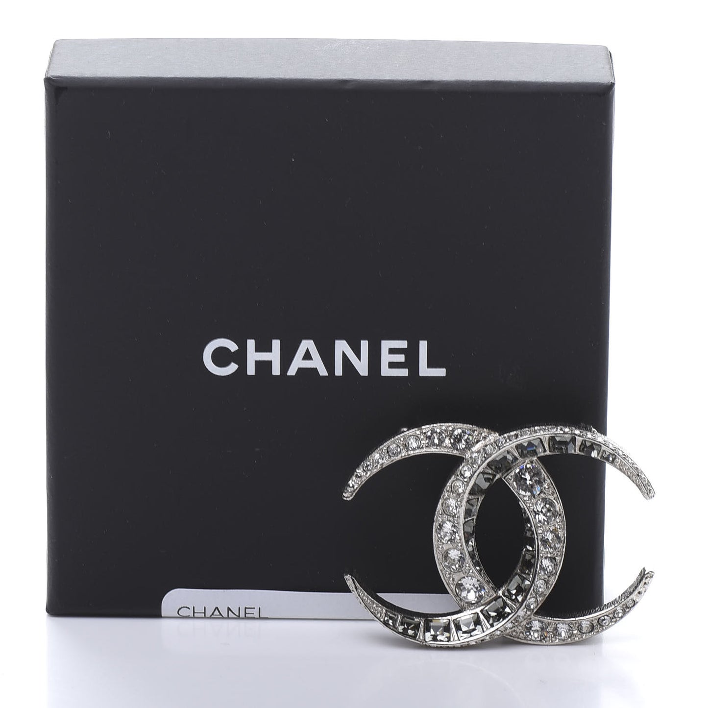 Baguette Crystal Dubai CC Brooch Silver