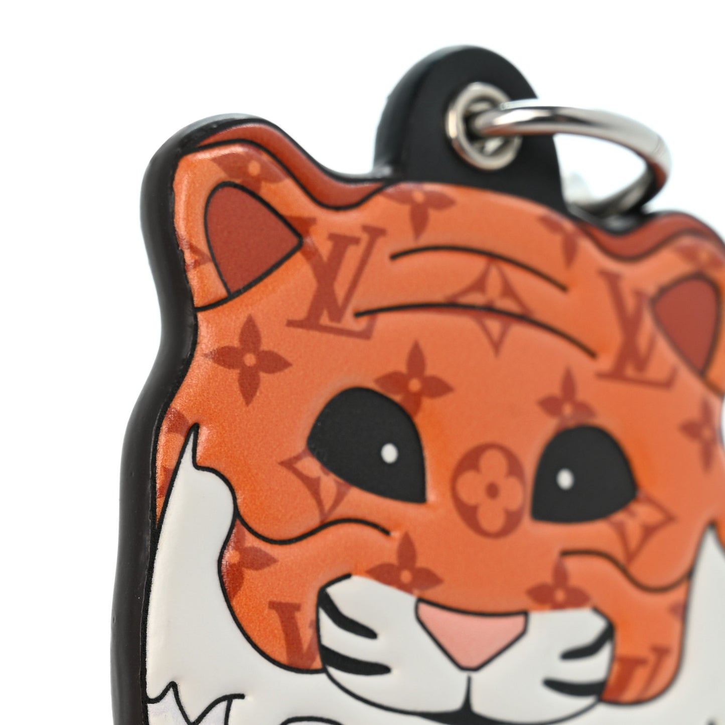 Calfskin Monogram Tiger Bag Charm Key Holder
