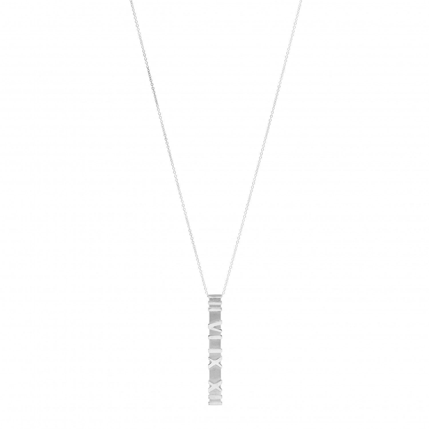 Tiffany Sterling Silver Atlas Bar Pendant Necklace 1 of 4