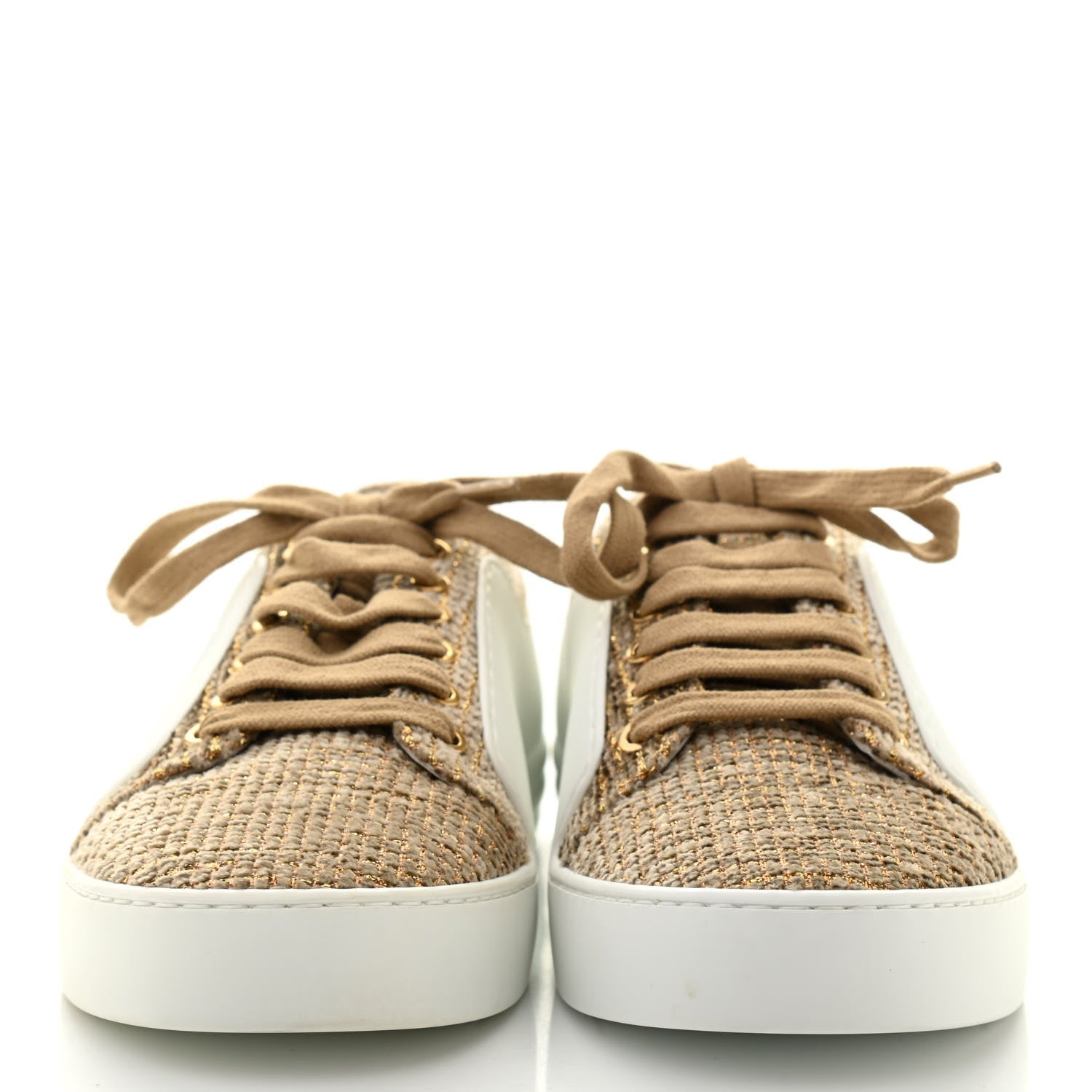 Chanel Fantasy Tweed Sneakers 36 Beige Gold 2 of 7