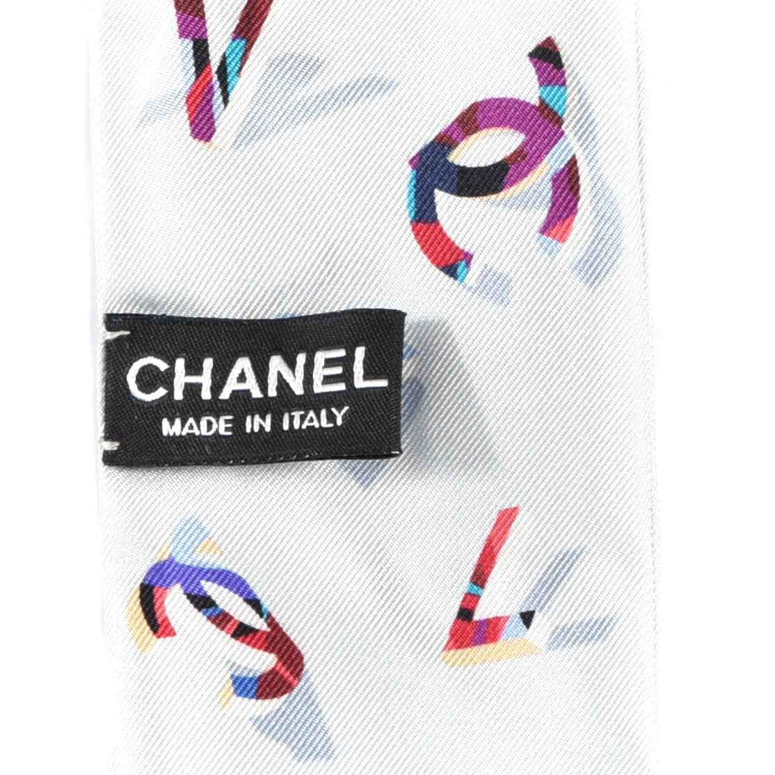 Silk CC Slim Bandeau Scarf Light Blue