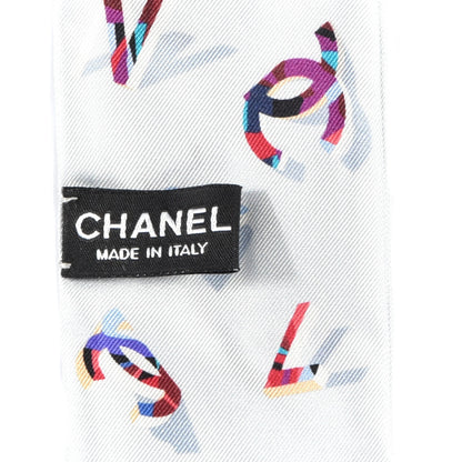 Chanel Silk CC Slim Bandeau Scarf Light Blue 3 of 3