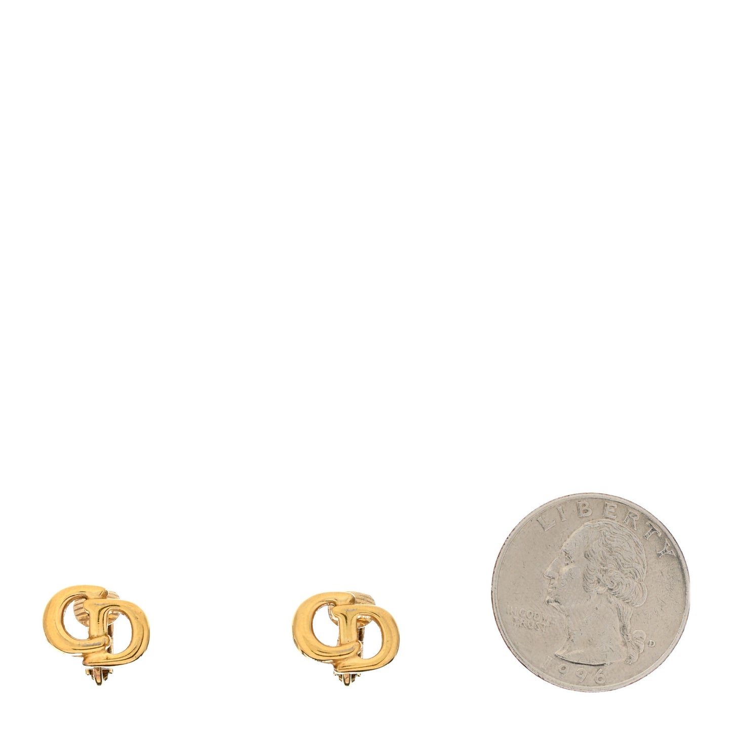 Metal CD Clip On Earrings Gold