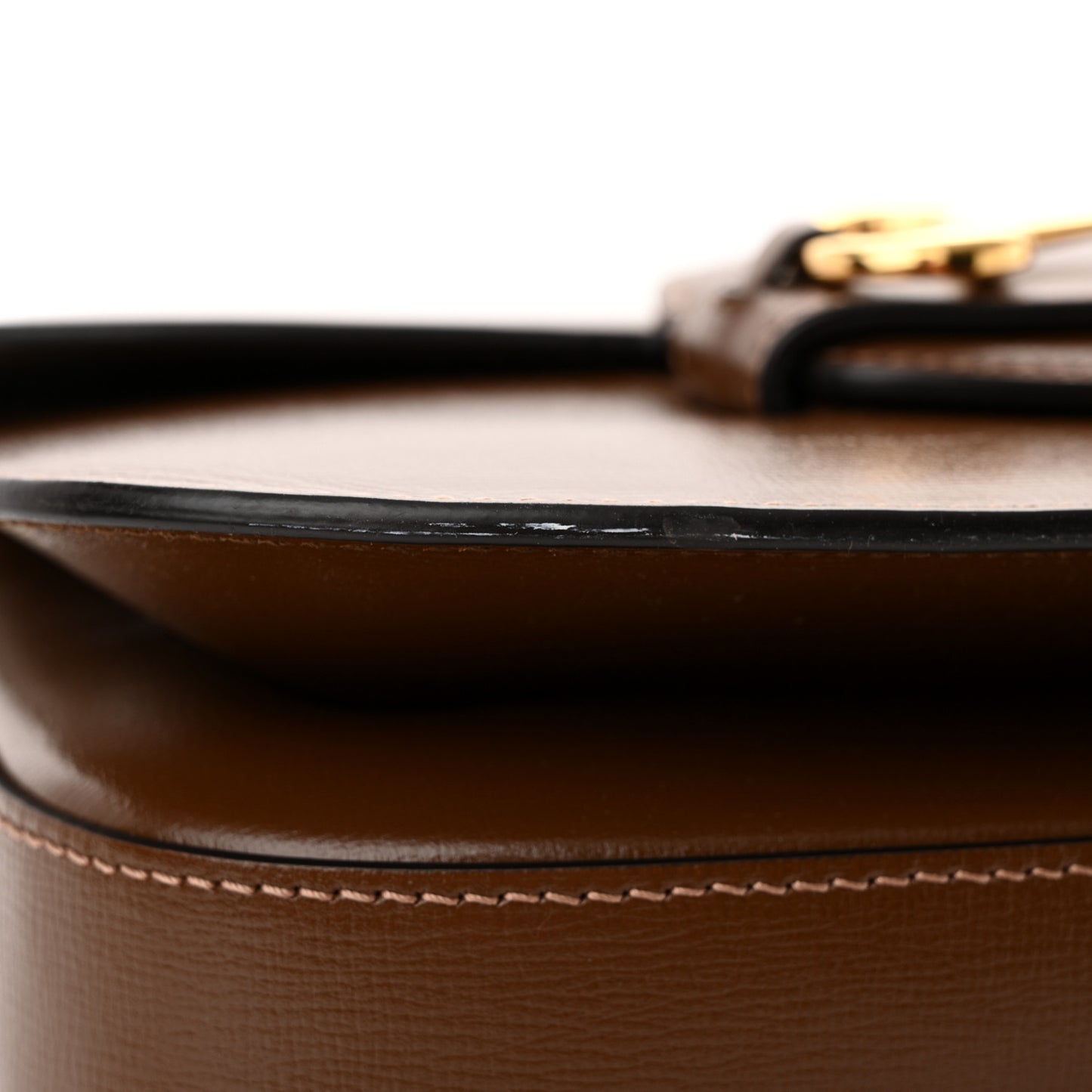 Azalea Calfskin Horsebit 1955 Shoulder Bag Brown Sugar