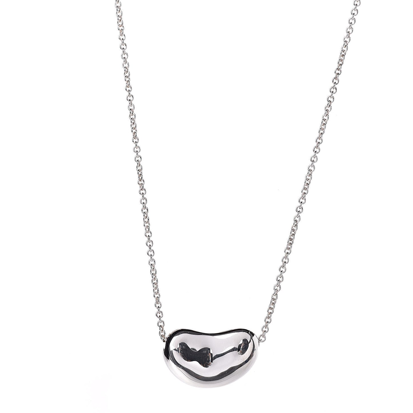Sterling Silver 20mm Elsa Peretti Bean Pendant Necklace