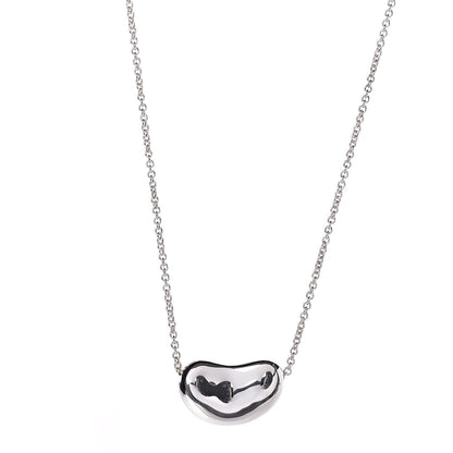 Tiffany Sterling Silver 20mm Elsa Peretti Bean Pendant Necklace 1 of 7