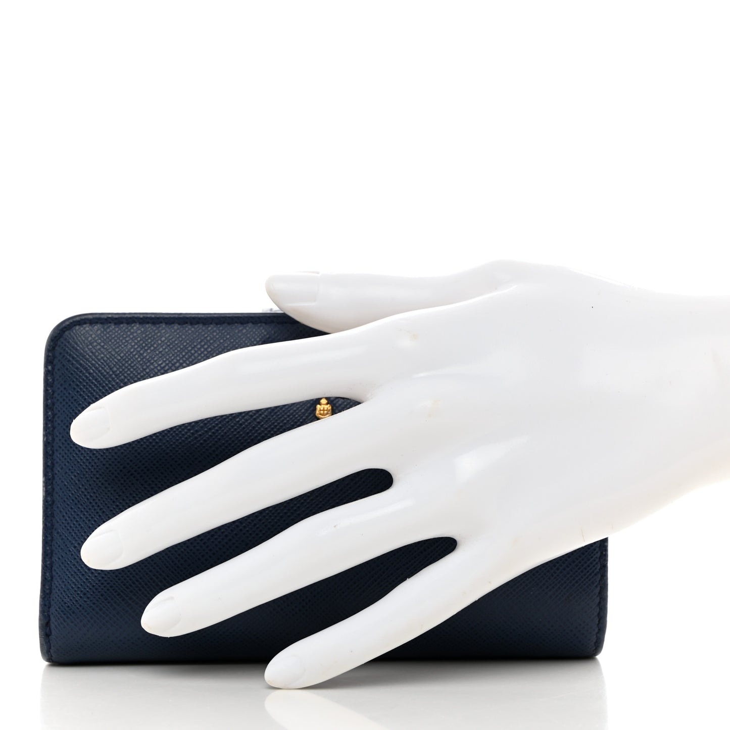Saffiano Metal Compact Wallet Bluette