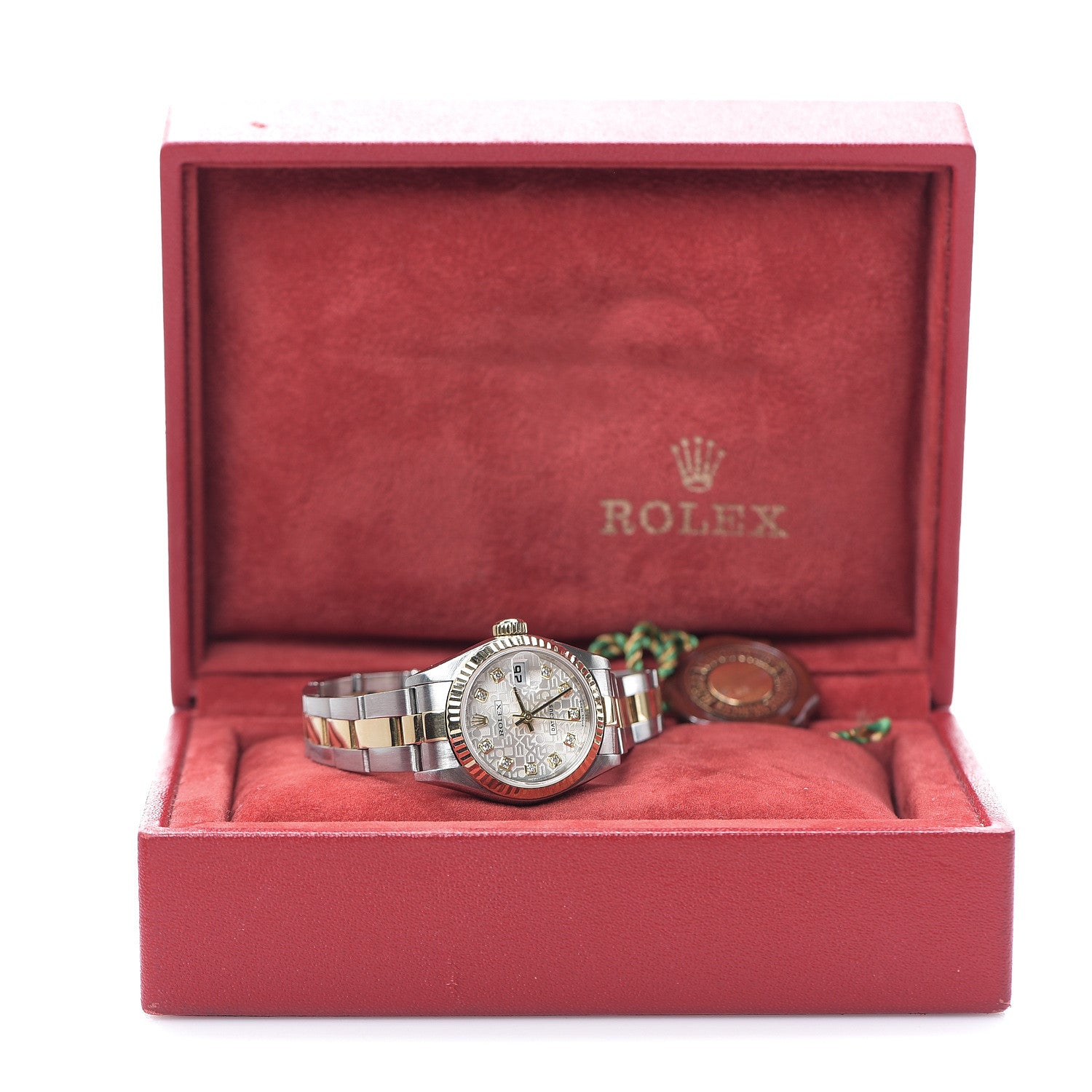 Rolex Stainless Steel 18K Yellow Gold Diamond 26mm Oyster Perpetual Datejust Watch Silver Jubilee 79173 6 of 6