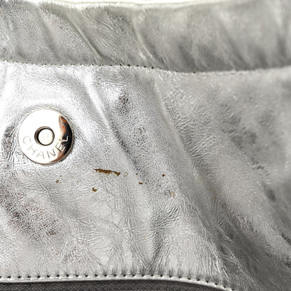 Chanel Metallic Perforated Lambskin Hollywood Hobo Silver 10 of 11