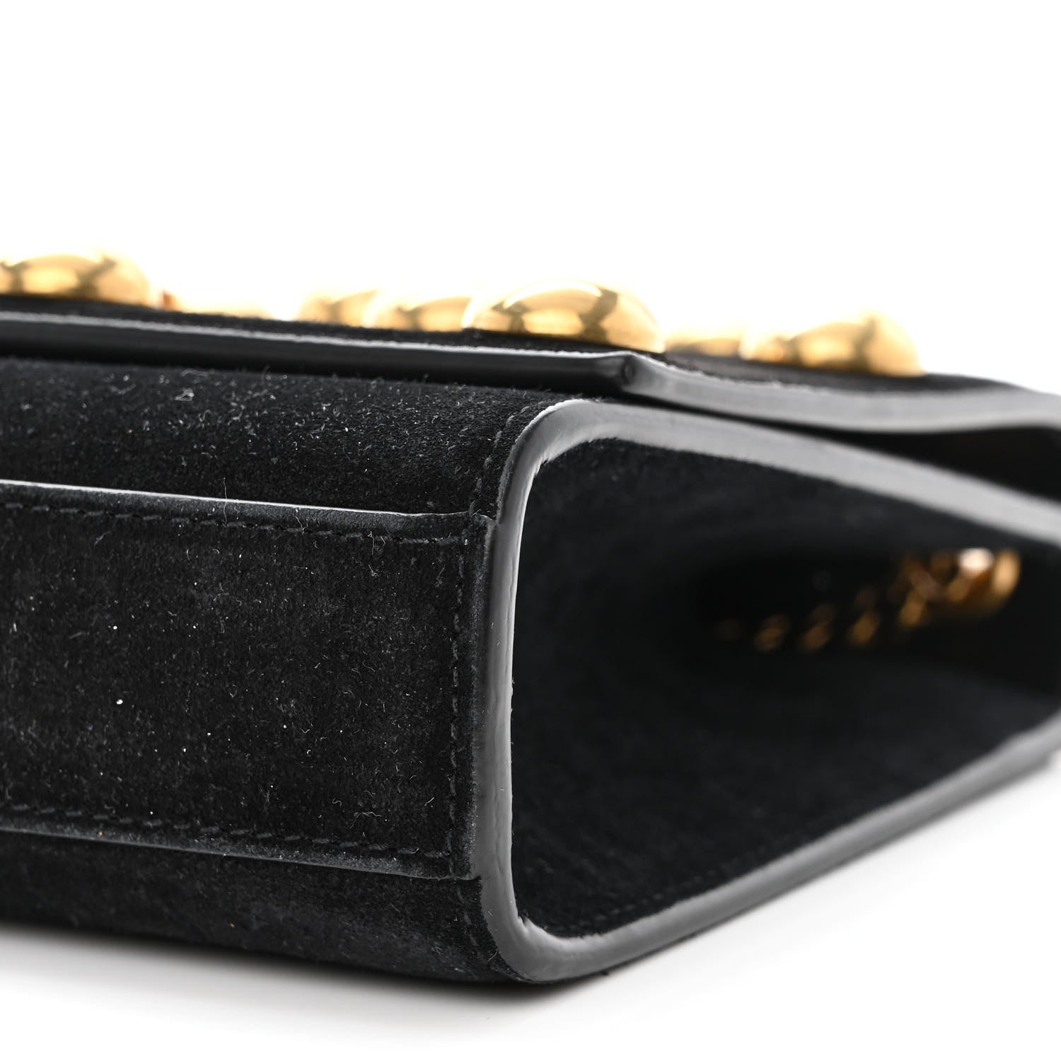 Saint Laurent Suede Studded Medium Classic Monogram Kate Satchel Black 10 of 10