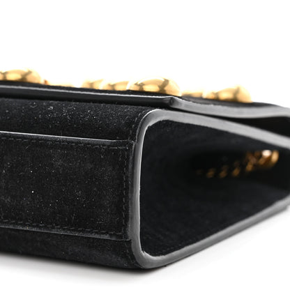 Saint Laurent Suede Studded Medium Classic Monogram Kate Satchel Black 10 of 10