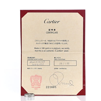 Cartier 18K White Gold 3 Diamond 5.5mm LOVE Ring 49 4.75 6 of 6