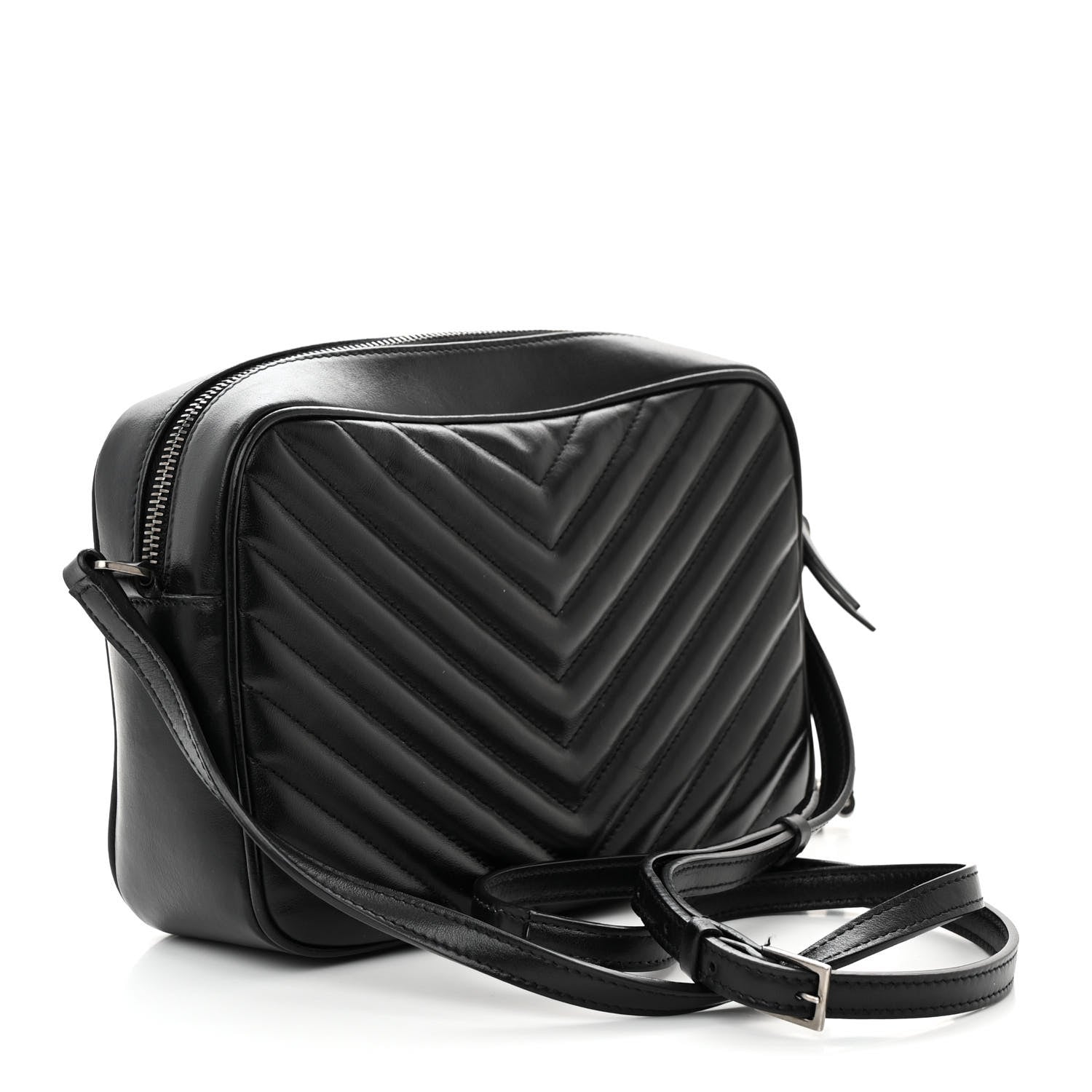 Saint Laurent Calfskin Matelasse Monogram Lou Camera Bag Black 3 of 11