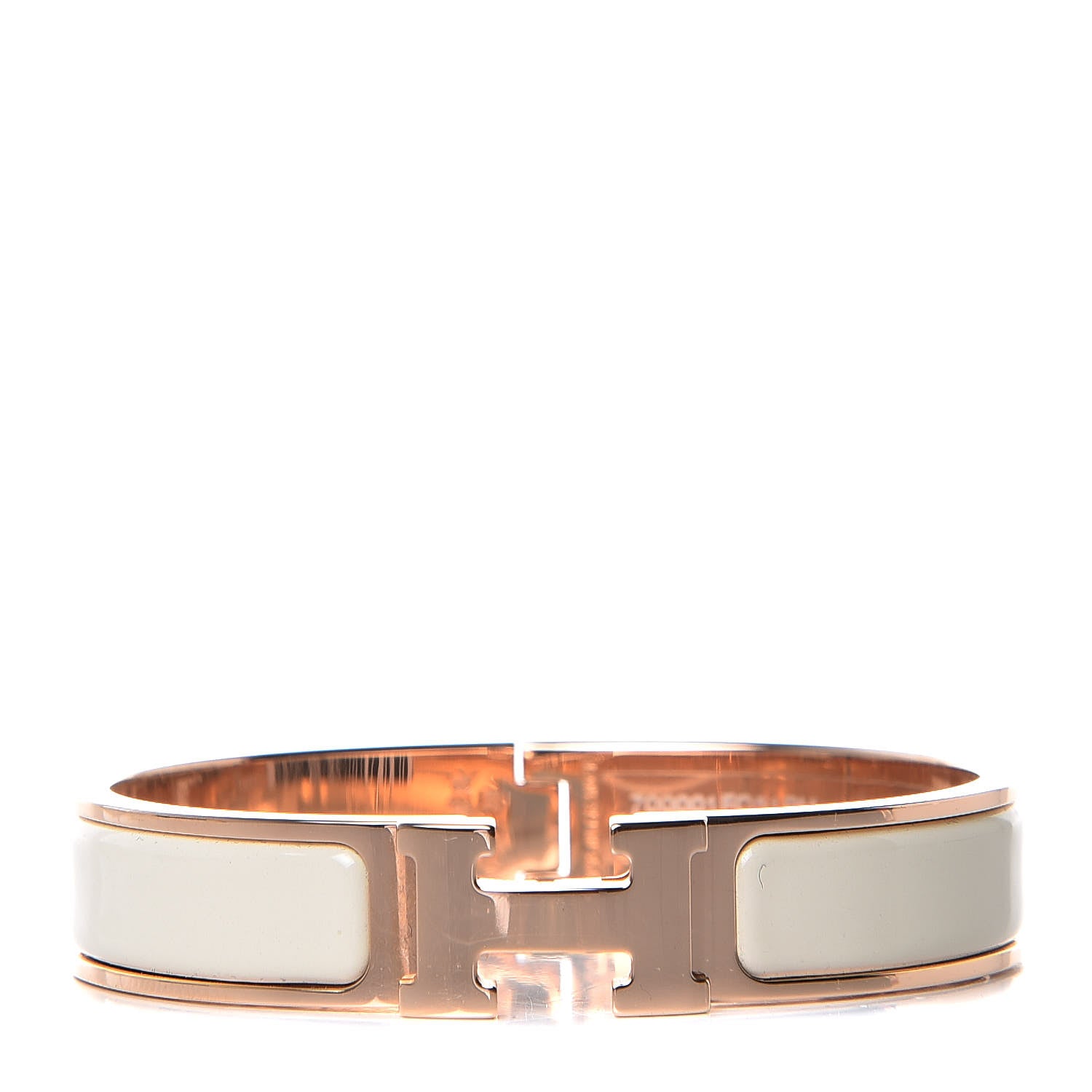 Hermes Enamel Narrow Clic Clac H Bracelet PM Craie 1 of 9