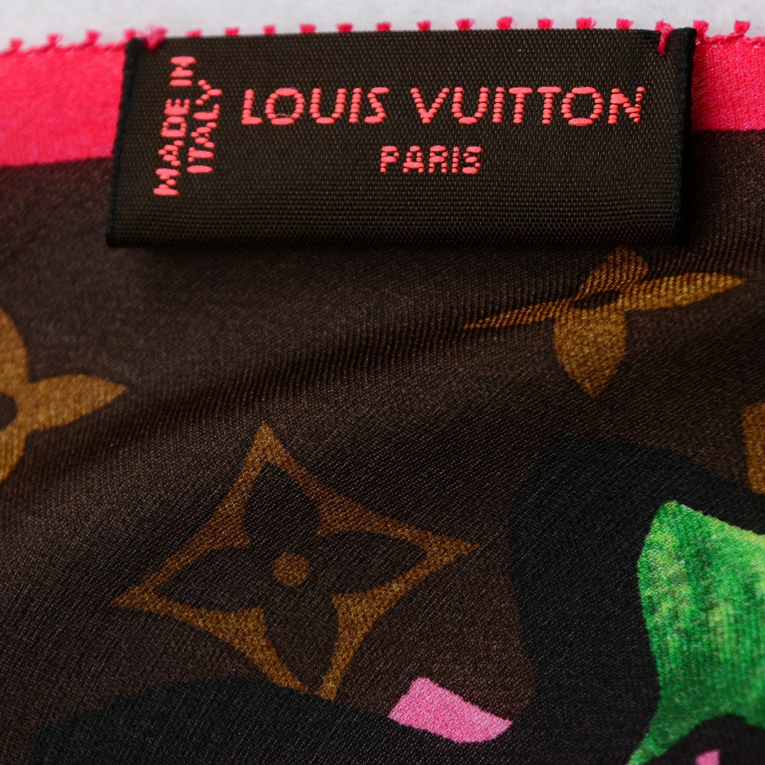 Louis Vuitton Silk Monogram Roses Scarf Marron 5 of 7