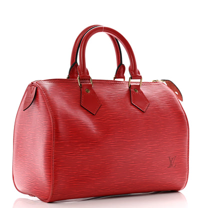 Louis Vuitton Epi Speedy 25 Castillan Red 3 of 15