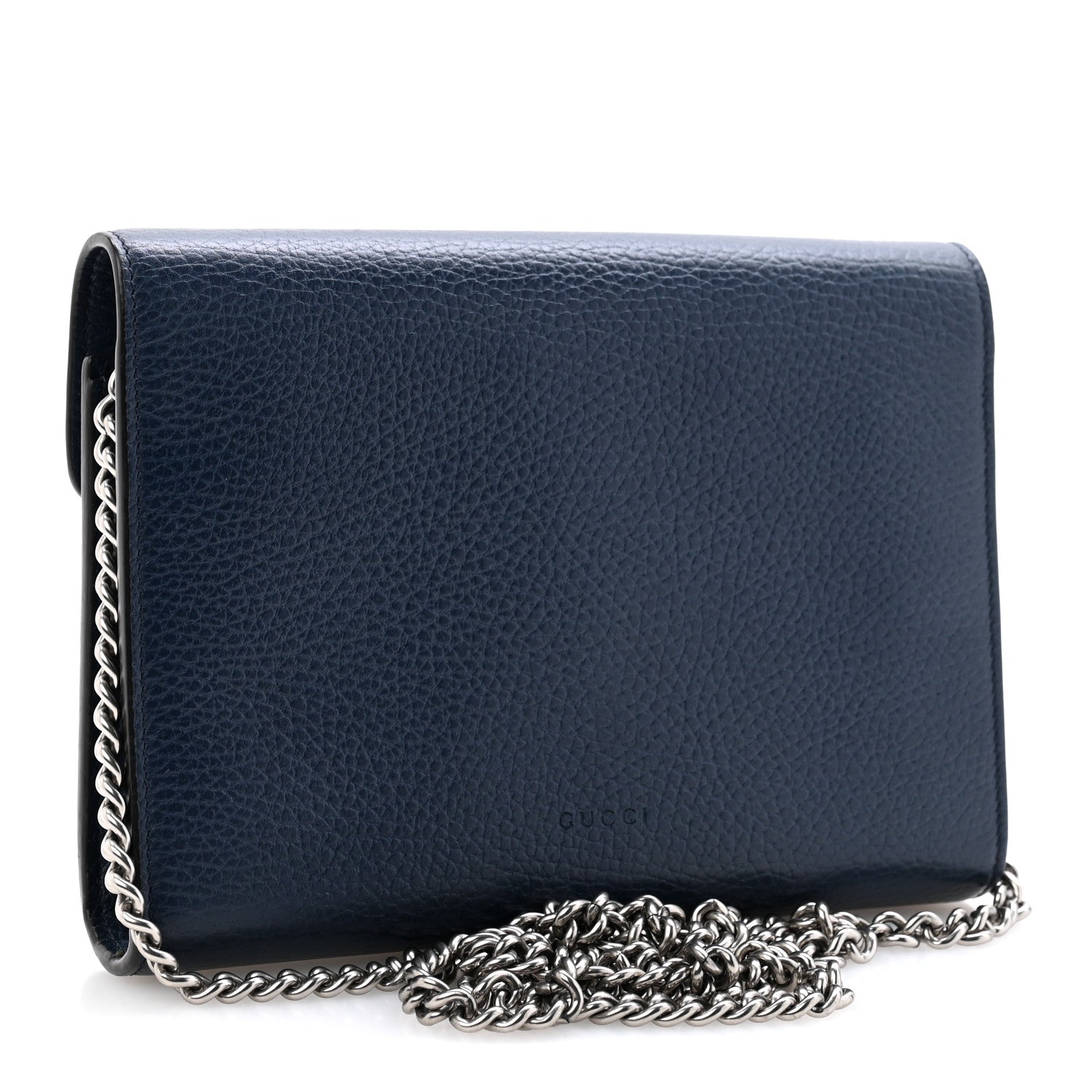 Gucci Dollar Calfskin Crystal Mini Dionysus Chain Wallet Blue Agata Black Diamond 3 of 10