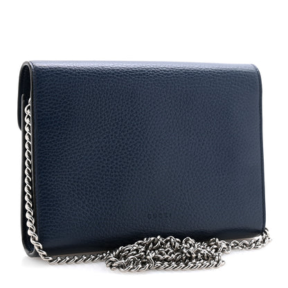 Gucci Dollar Calfskin Crystal Mini Dionysus Chain Wallet Blue Agata Black Diamond 3 of 10
