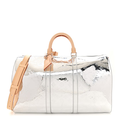 Louis Vuitton Monogram Mirror Keepall Bandouliere 50 Silver 1 of 8