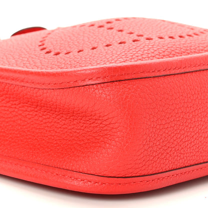 Hermes Taurillon Clemence Zigzag Evelyne TPM Rouge De Coeur Bleu Du Nord 8 of 9