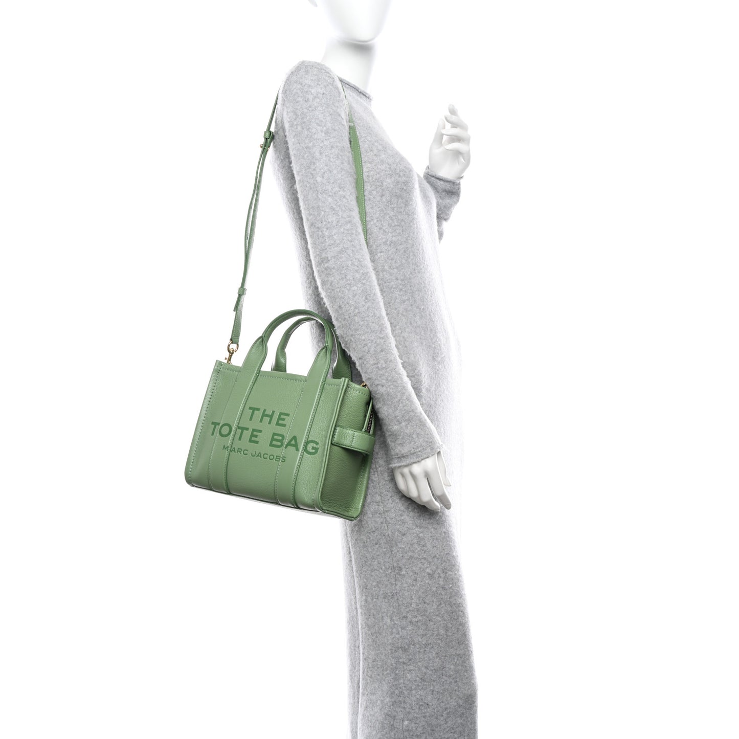 Grained Calfskin Small The Tote Bag Aspen Green