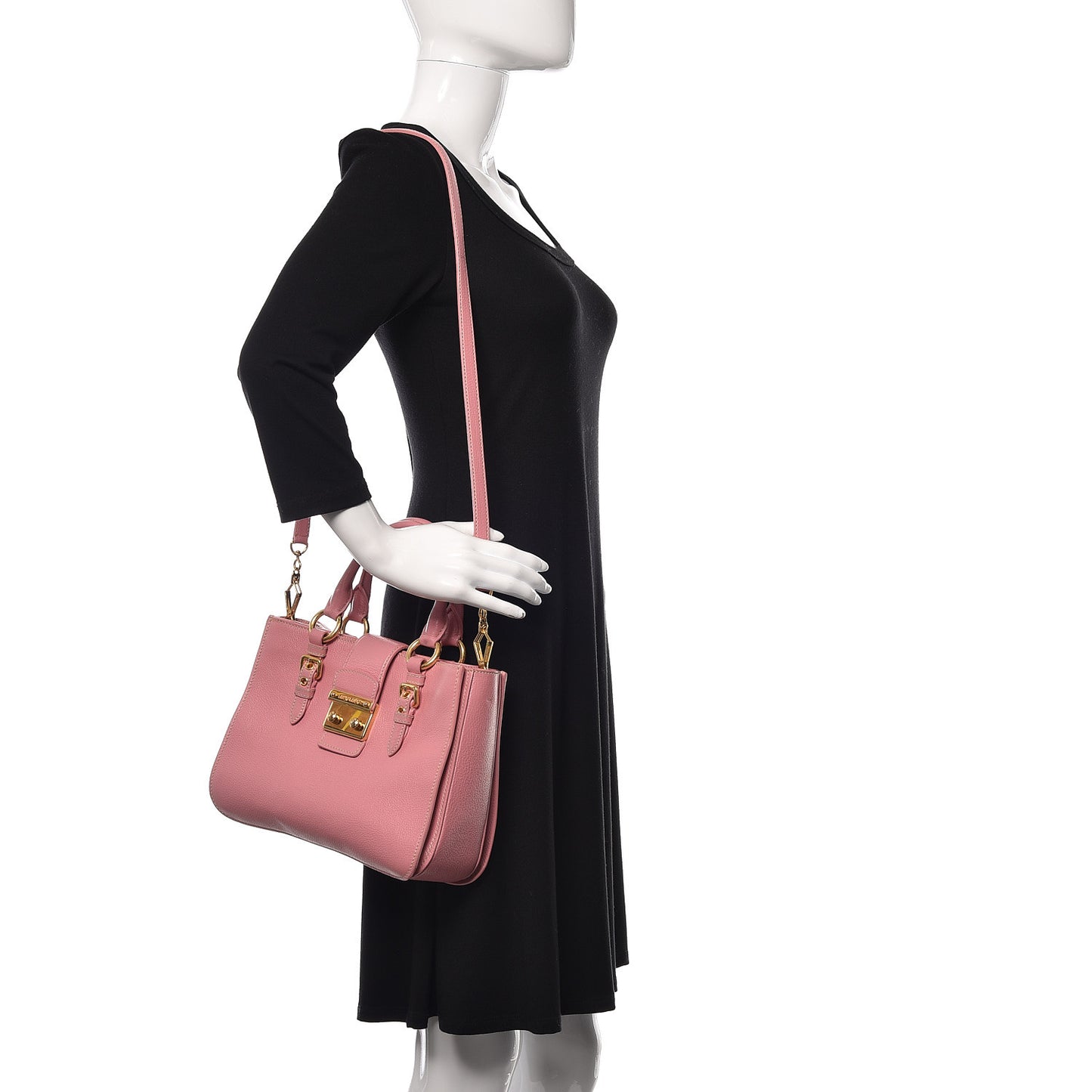 Goatskin Madras Shopping Tote Rosa