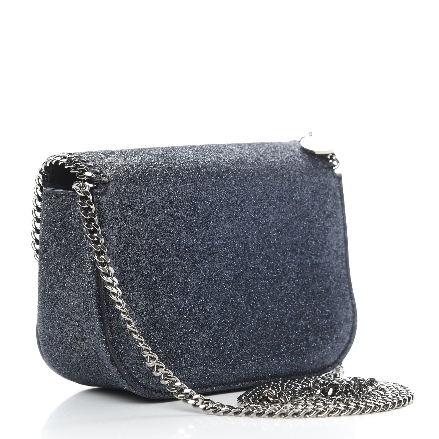 Stella McCartney Metallic Glitter Mini Falabella Box Shoulder Bag Blue 3 of 10