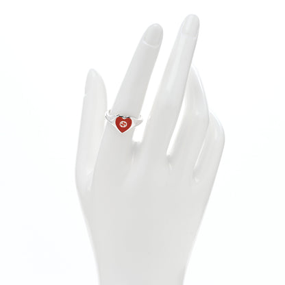 Gucci Sterling Silver Enamel Heart Ring 57 8 Red 2 of 4