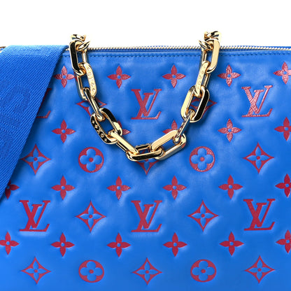 Louis Vuitton Lambskin Embossed Monogram Vuittamins Coussin PM Blue Red 7 of 10