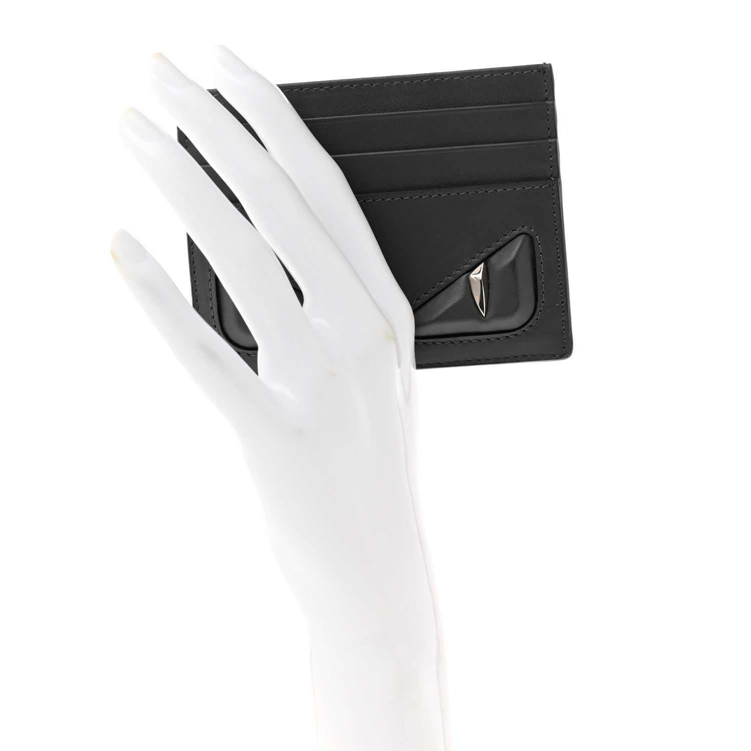Fendi Vitello Century Monster Eyes Card Holder Asfalto 2 of 7