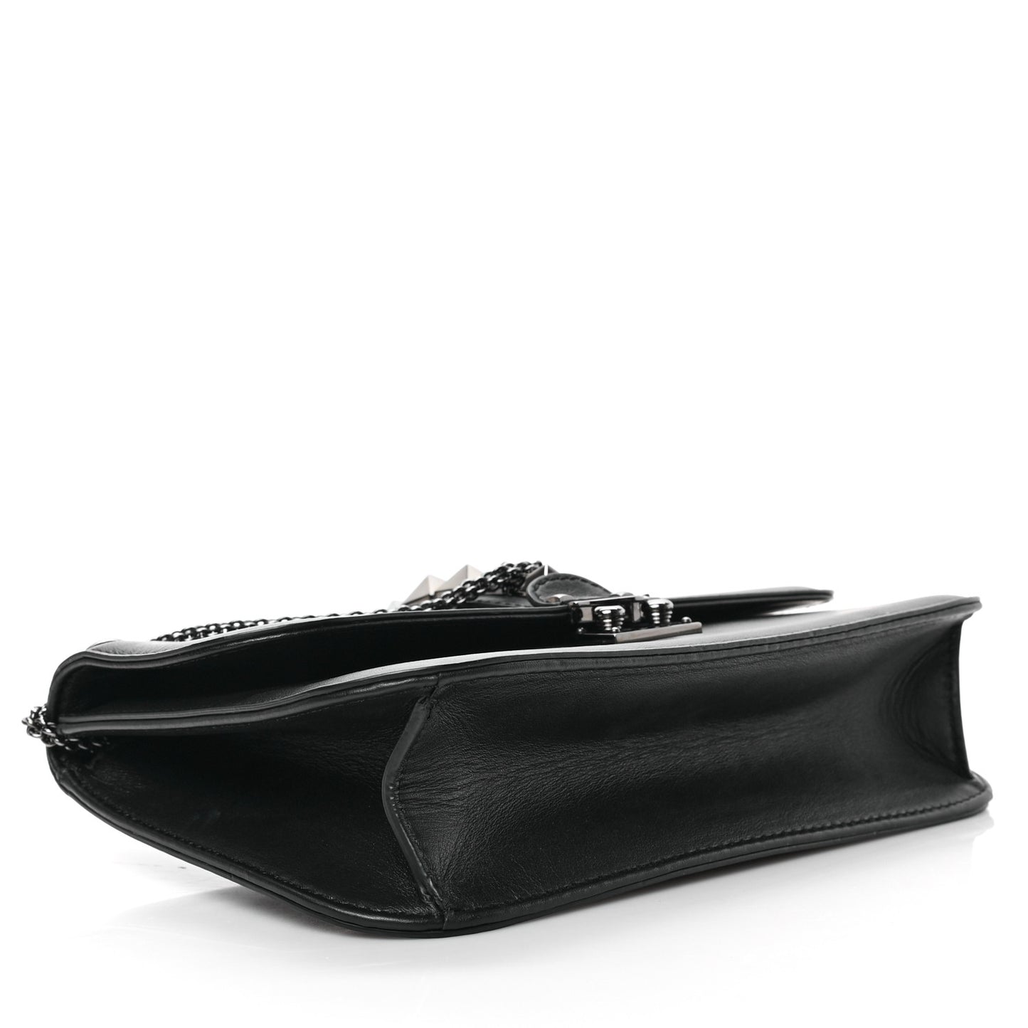 Vitello Medium Glam Lock Rockstud Flap Black