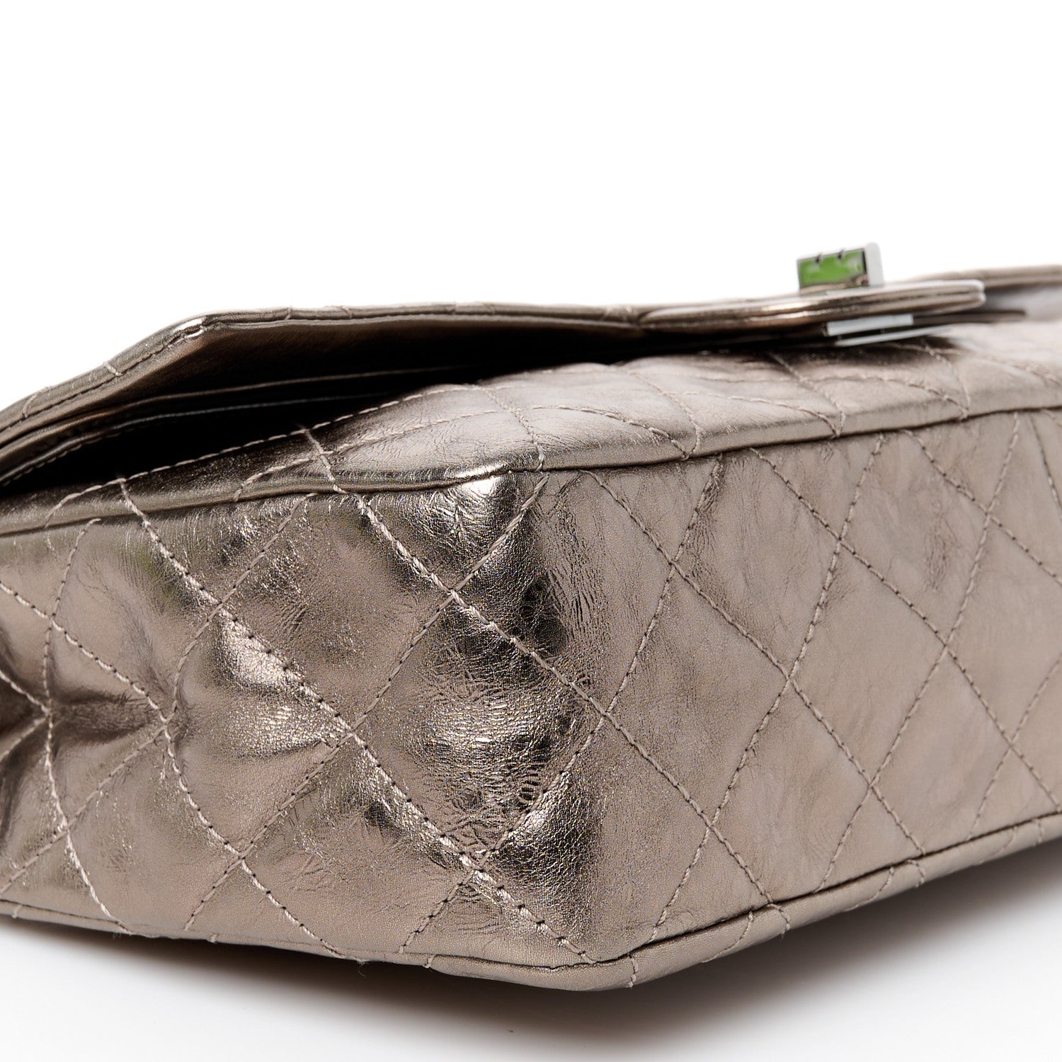 Chanel Metallic Aged Calfskin Quilted 2.55 Reissue 227 Flap Pewter 9 of 10