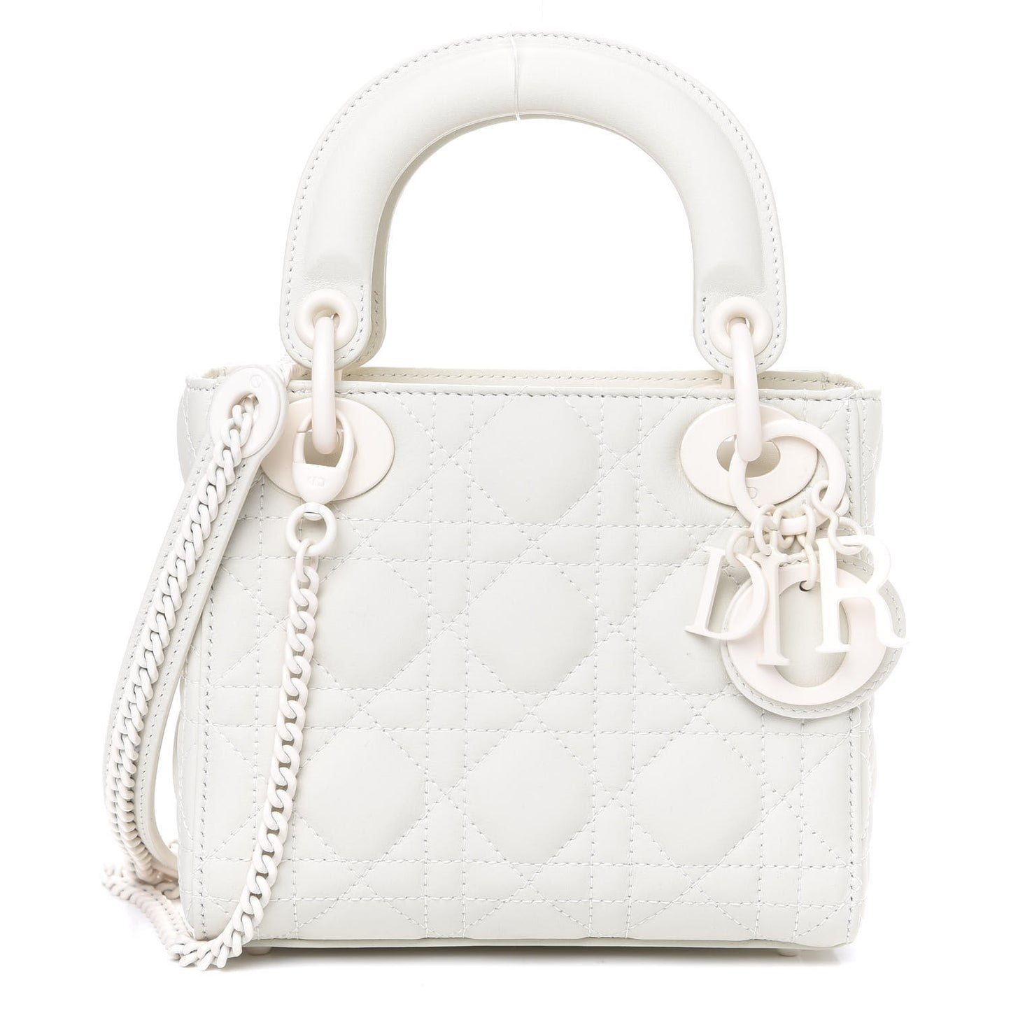Ultra Matte Calfskin Cannage Mini Lady Dior Latte