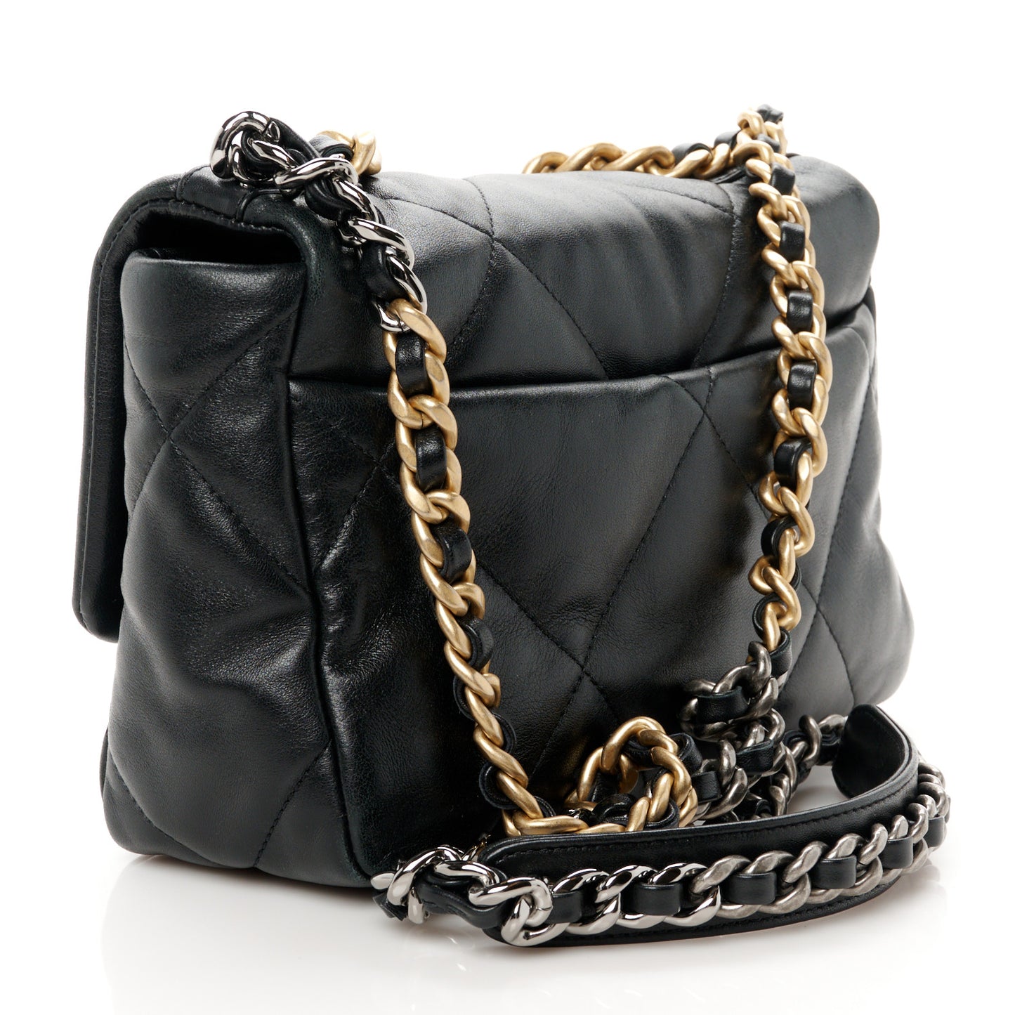 Lambskin Quilted Medium Chanel 19 Flap Black