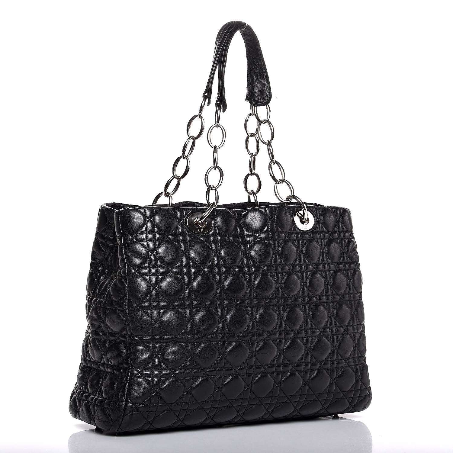Christian Dior Lambskin Cannage Large Dior Soft Shopping Tote Black 3 of 7
