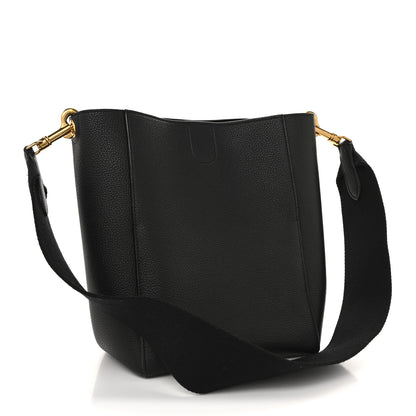 Celine Soft Grained Calfskin Small Sangle Bucket Bag Black 3 of 10