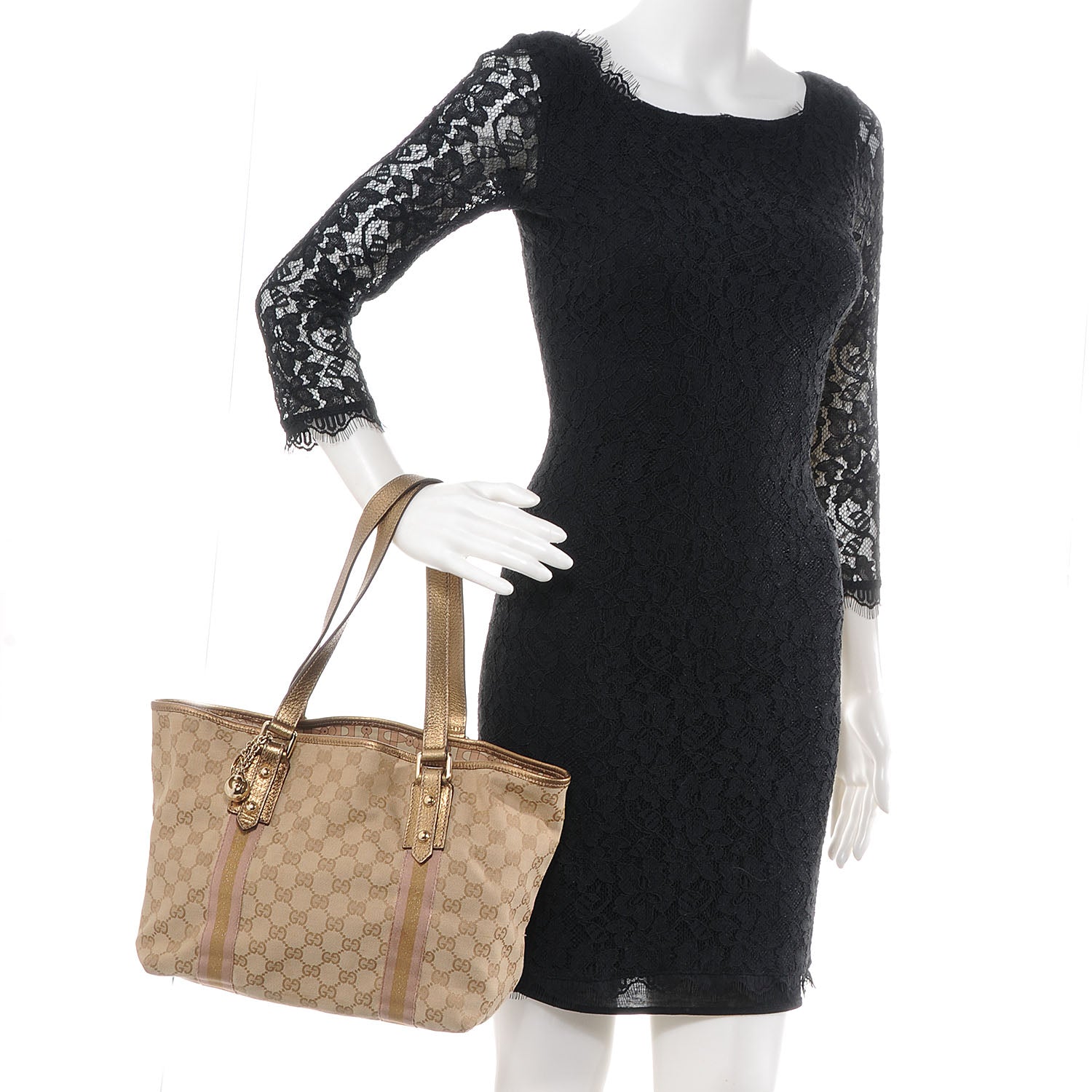 Gucci Monogram Medium Jolicoeur Tote Metallic 2 of 8