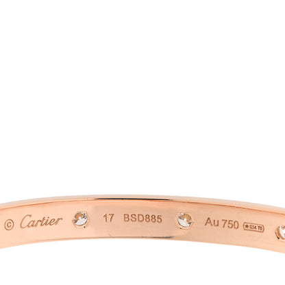 Cartier 18K Pink Gold 10 Diamond LOVE Bracelet 17 4 of 7