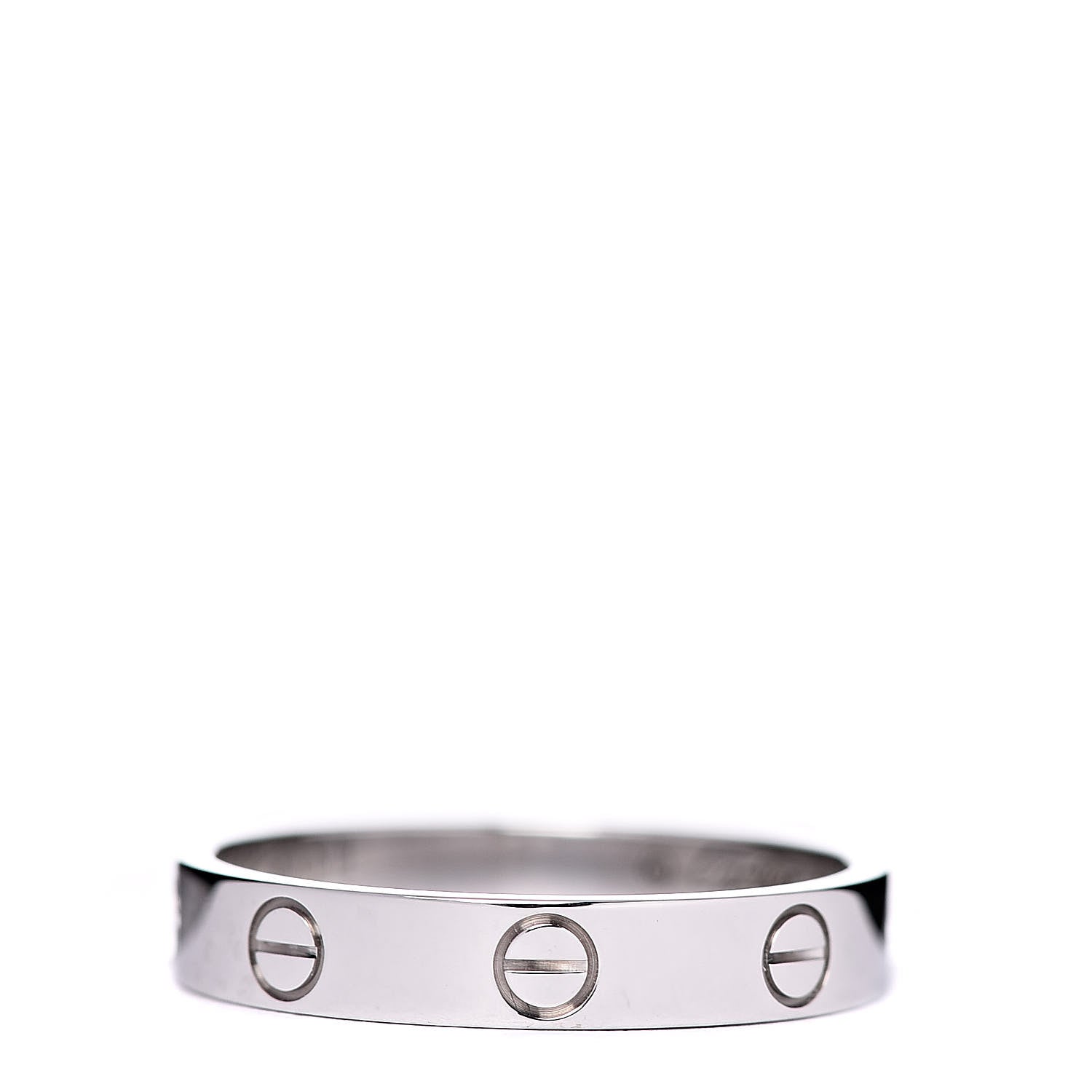 Cartier 18K White Gold 3.5mm LOVE Wedding Band Ring 56 7.75 3 of 5