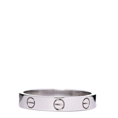 Cartier 18K White Gold 3.5mm LOVE Wedding Band Ring 56 7.75 3 of 5