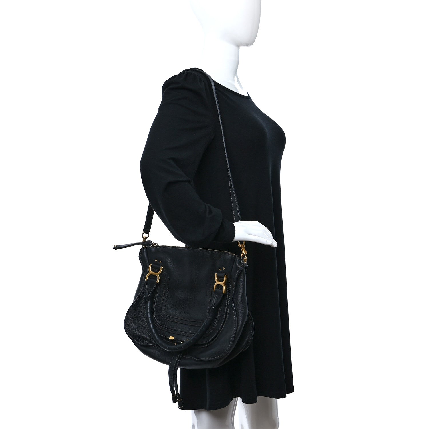 Chloe Calfskin Medium Marcie Satchel Black 2 of 12