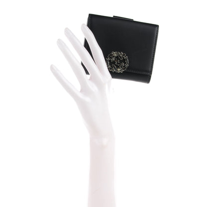 Gucci Calfskin Swarovski Crystal Mini GG Sparkling French Flap Wallet Black 2 of 8