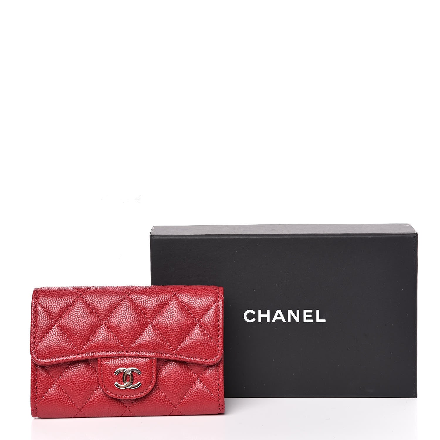 Chanel Caviar Quilted Flap Card Holder Red 9 of 9