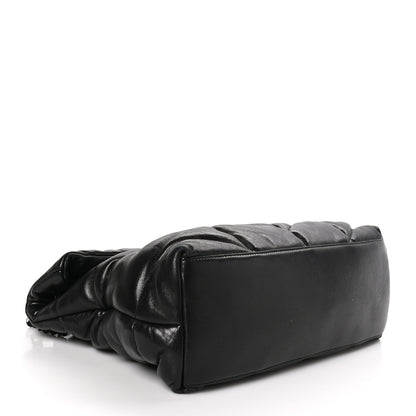 Saint Laurent SAINT LAURENT Lambskin Quilted Monogram Monochrome Medium Loulou Puffer Chain Satchel Black 4 of 11