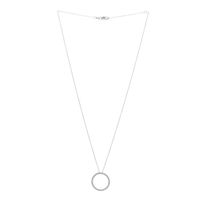 Roberto Coin 18K White Gold Diamond Medium Tiny Treasures Circle Pendant Necklace 2 of 4