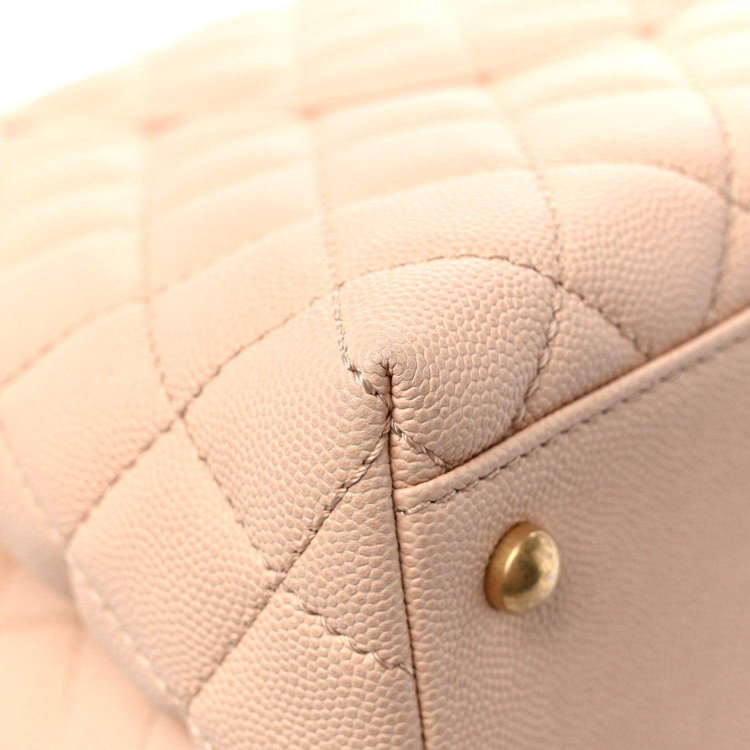 Chanel Caviar Quilted Medium Coco Handle Flap Light Beige 10 of 12