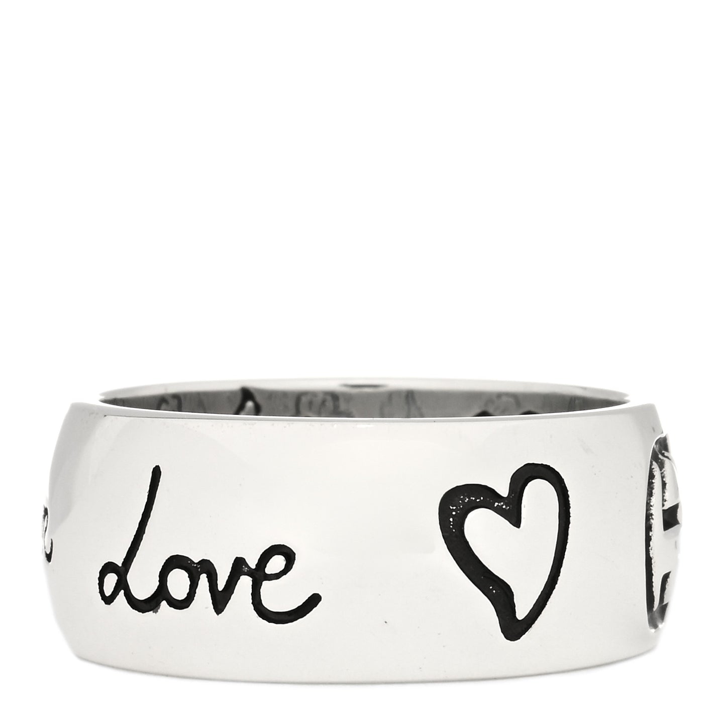 Sterling Silver Wide Blind for Love Band Ring 55 7.25