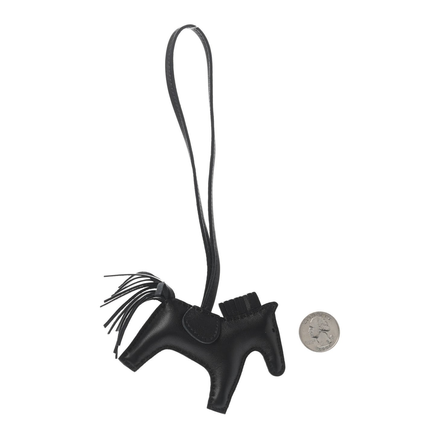 Milo Lambskin Grigri Rodeo Horse Bag Charm PM So Black